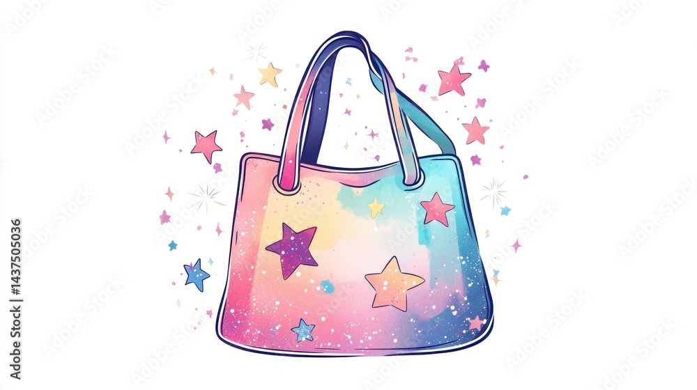 Colorful handbag with star design Colorful handbag with star design