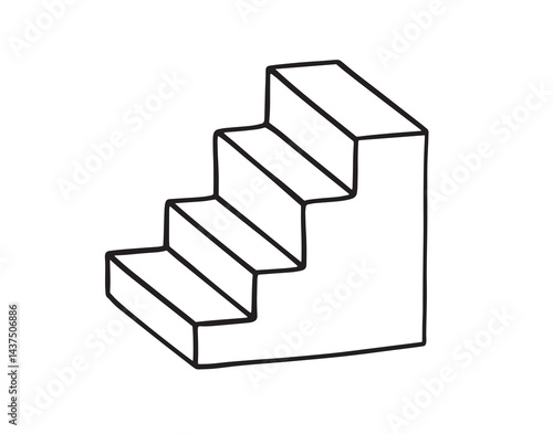 stairs icon doodle hand drawn. Outline stairs line drawing clipart symbol