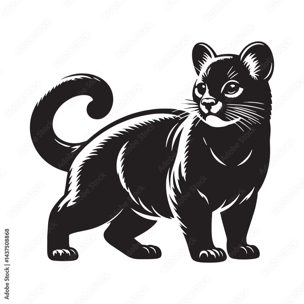 Stylish fossa silhouette designed for use in high-quality branding, logos, and digital illustrations – fossa silhouette – fossa vector – fossa illustration – silhouette of fossa
Stylish fossa silhouette designed for use in high-quality branding, logos, and digital illustrations – fossa silhouette – fossa vector – fossa illustration – silhouette of fossa