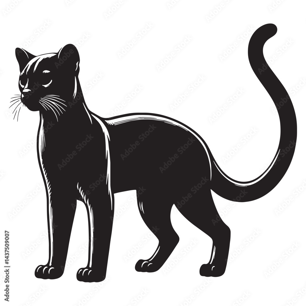 Obraz premium Professional fossa silhouette crafted for scalable logos, digital media, and branding projects – fossa silhouette – fossa vector – fossa illustration – silhouette of fossa