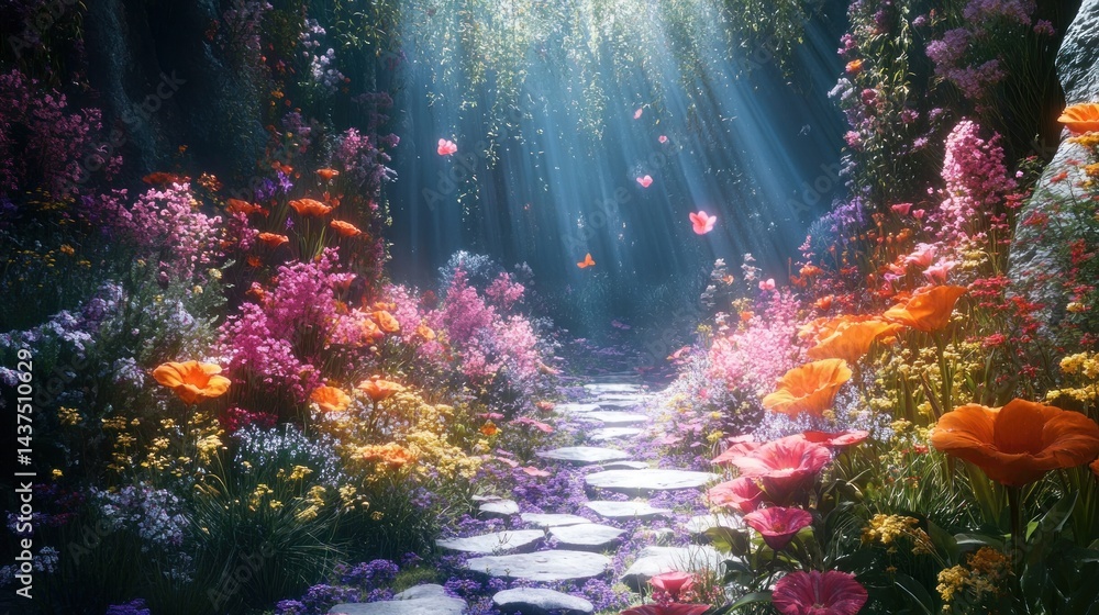 Obraz premium Magical flower path