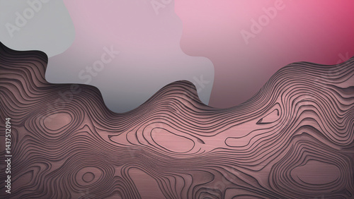 Topographic Abstract Landscape with Soft Gradient
