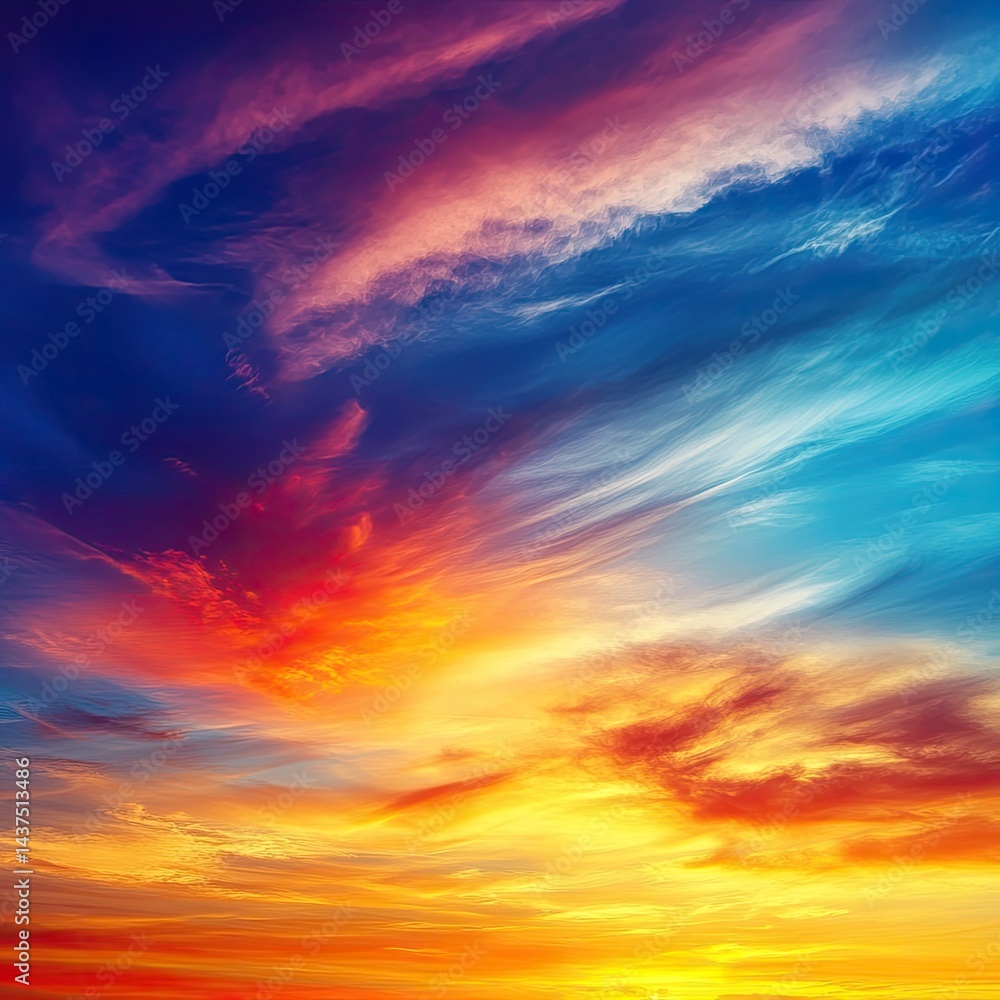 Obraz premium Dramatic sunset sky with vibrant colors (3)