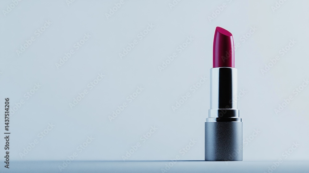 A vibrant crimson lipstick, elegantly presented A vibrant crimson lipstick, elegantly presented