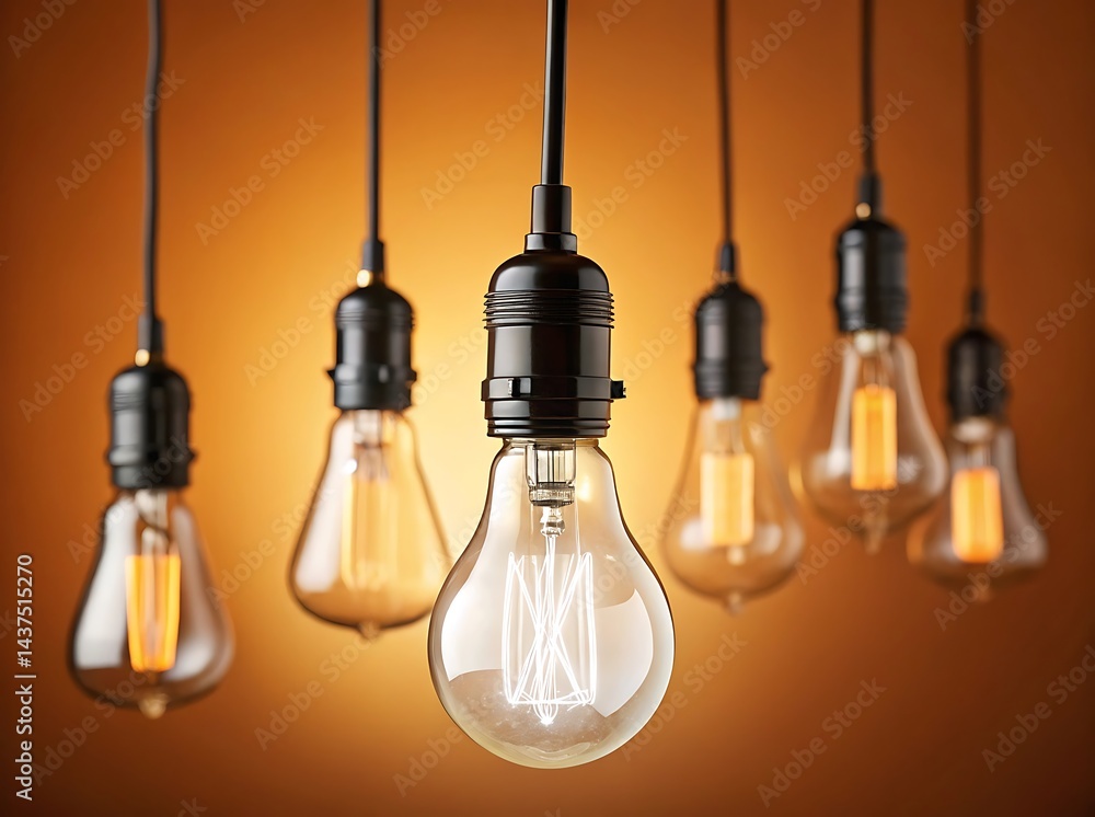 Glowing Light Bulb on Dark Background Symbolizing Innovation and Creativity. Glowing Light Bulb on Dark Background Symbolizing Innovation and Creativity.