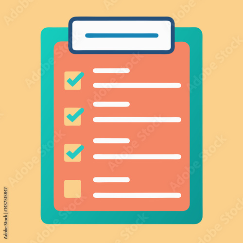 Clipboard displaying tasks with check marks shows productivity and progress made