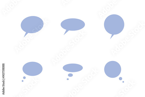 Set of Speech Bubble Element Designs in Minimalist Style