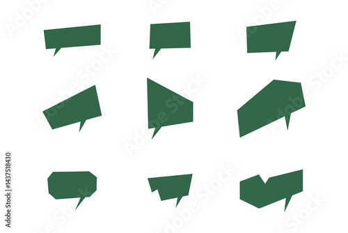 Set of Speech Bubble Element Designs in Minimalist Style