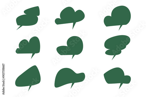 Set of Speech Bubble Element Designs in Minimalist Style
