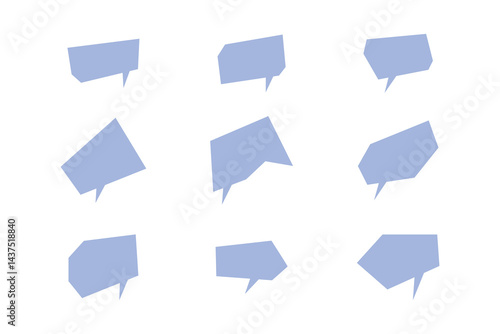 Set of Speech Bubble Element Designs in Minimalist Style