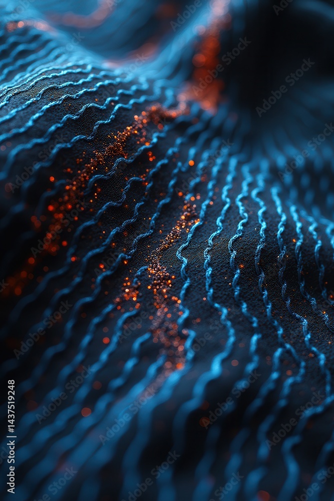 Abstract neon waves glitter texture design