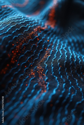Obraz na płótnie Abstract neon waves glitter texture design w salonie