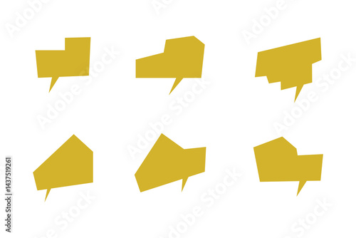 Set of Speech Bubble Element Designs in Minimalist Style