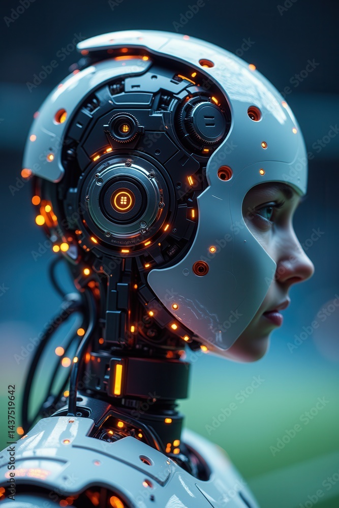 Artificial intelligence robot with futuristic design