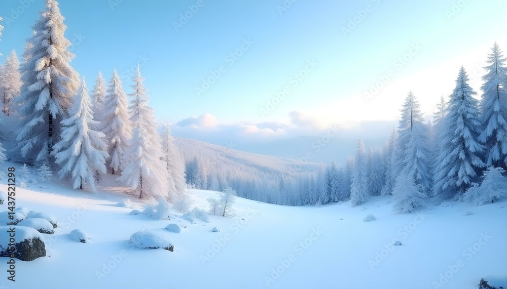 Naklejka premium winter landscape in the mountains