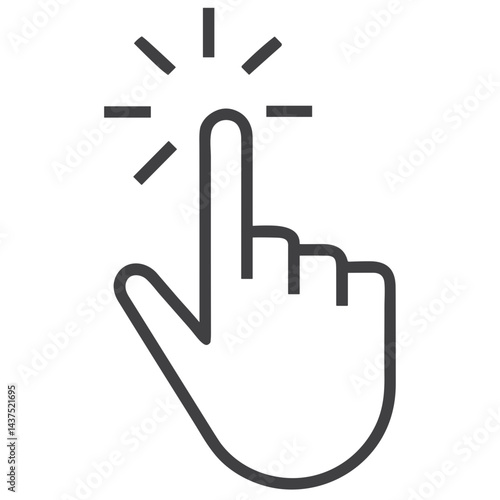 Hand Click Cursor Icon for Website Interfaces, Interactive Applications, Online Tutorials, E-commerce Buttons, and Digital Navigation Design for Web Developers and UX Designers
