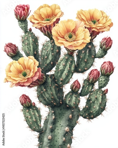 Vintage, detailed, hyperrealistic, surreal cactus.