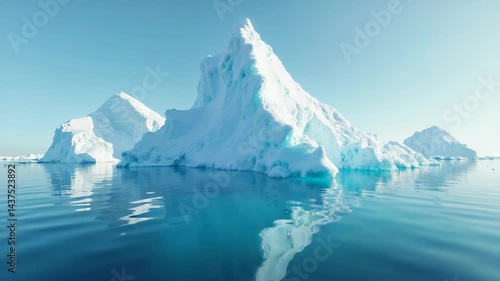 Wallpaper Mural Horizontal video with smooth camera motion capturing majestic icebergs floating in calm, crystal-clear polar waters. Perfect for environmental, travel, and pristine nature projects. Torontodigital.ca
