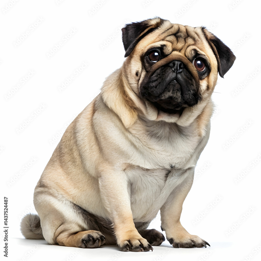 pug dog isolated on a white background pug dog isolated on a white background