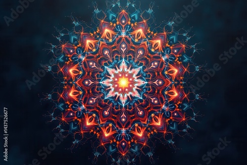 Obraz na płótnie Mesmerizing digital mandala art with vibrant colors w salonie