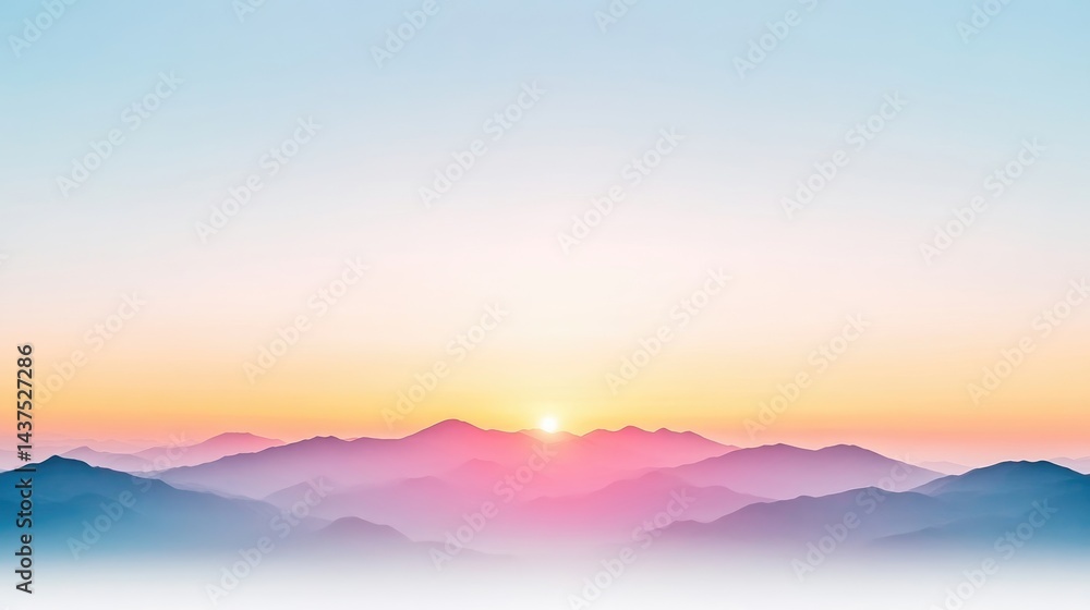 Obraz premium Sunrise over pastel mountains