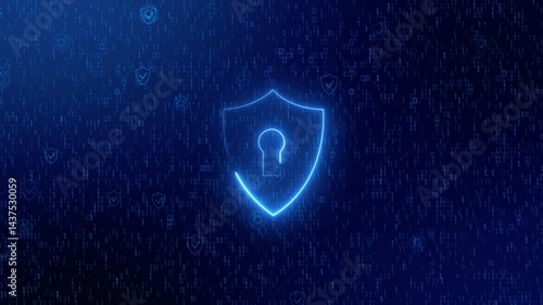 Cyber security Digital padlock protecting data in cyberspace background