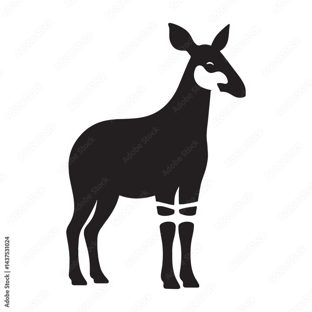 High-quality okapi silhouette vector created for use in logos, web design, and digital branding – okapi silhouette – okapi vector – okapi illustration – silhouette of okapi
High-quality okapi silhouette vector created for use in logos, web design, and digital branding – okapi silhouette – okapi vector – okapi illustration – silhouette of okapi