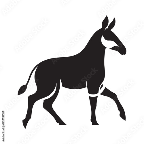 Versatile okapi silhouette perfect for modern logo design, digital branding, and scalable projects – okapi silhouette – okapi vector – okapi illustration – silhouette of okapi

