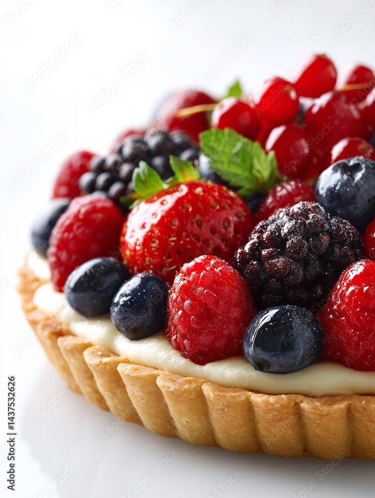 Close-up of Berry Tart with Red and Blue Berries Close-up of Berry Tart with Red and Blue Berries