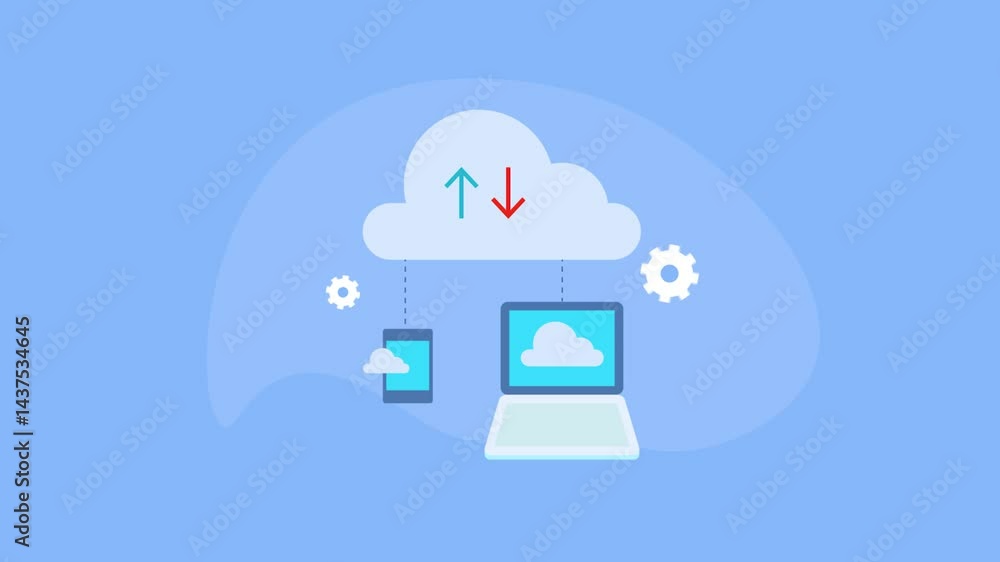Cloud computing, web hosting technology concept.