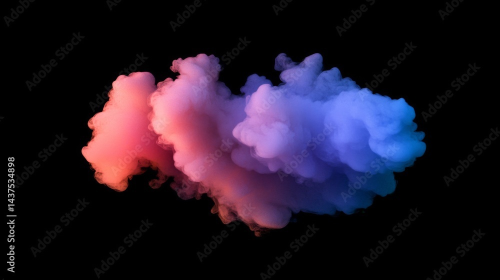 Fototapeta premium Abstract Colorful Smoke Cloud on Black Background