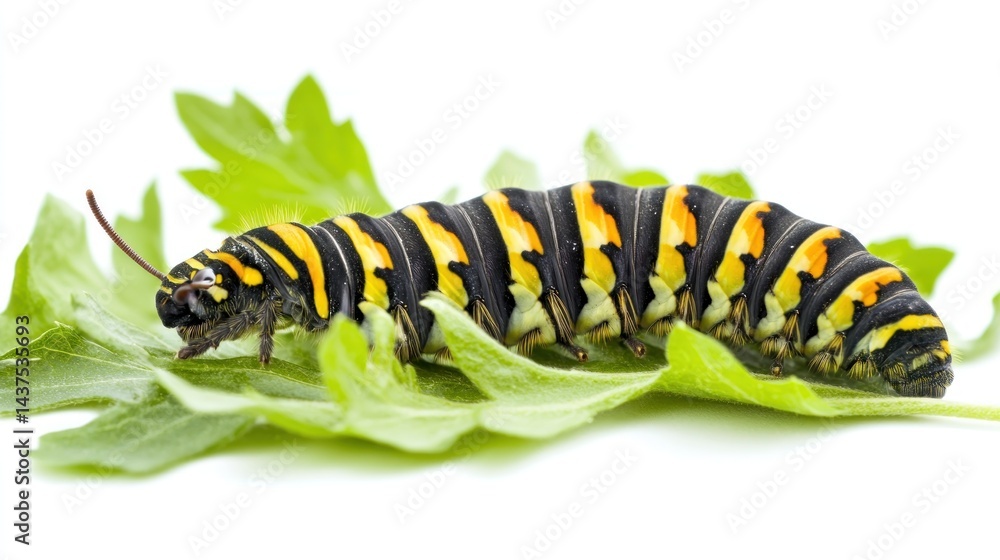 Naklejka premium Caterpillar on a leaf