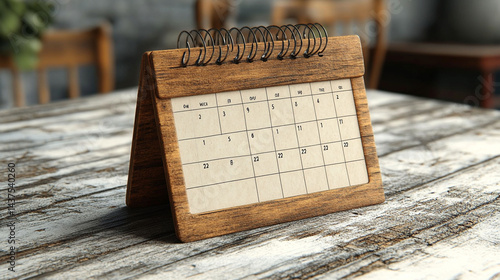 Wallpaper Mural Wooden calendar on a rustic table. Torontodigital.ca