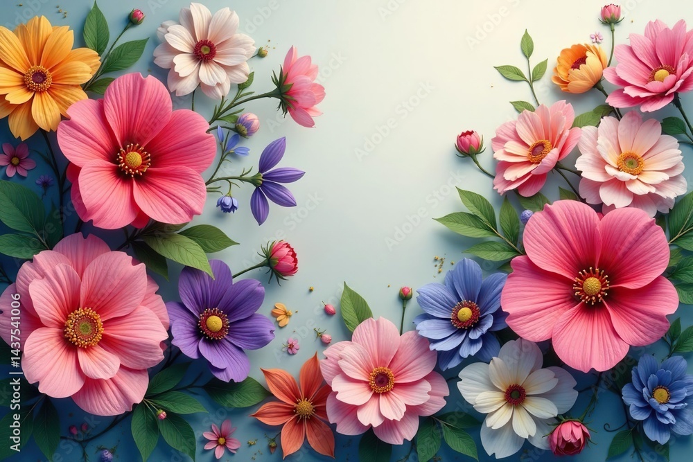 Continuous blooming floral motif, intertwined blossoms, floral, spring, yellow Continuous blooming floral motif, intertwined blossoms, floral, spring, yellow