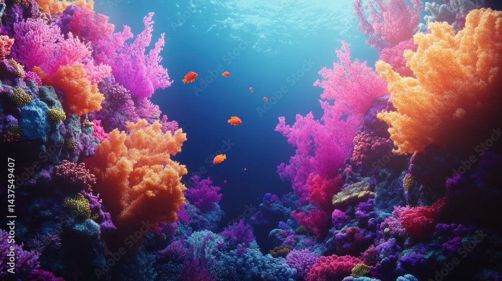 Vibrant coral reef teeming with life Vibrant coral reef teeming with life