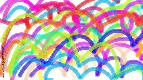 Colorful rainbow ink line art background