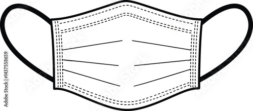 Protective Barrier: A high-angle shot presents a simple, clean surgical mask, isolated against a neutral background, a visual symbol of personal safety and public health.