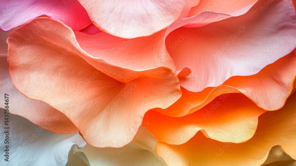 Closeup of Soft Pink Orange Rose Petals Closeup of Soft Pink Orange Rose Petals