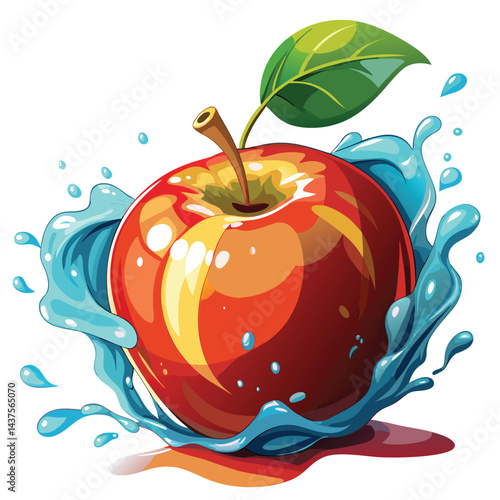 Splashing Red Apple