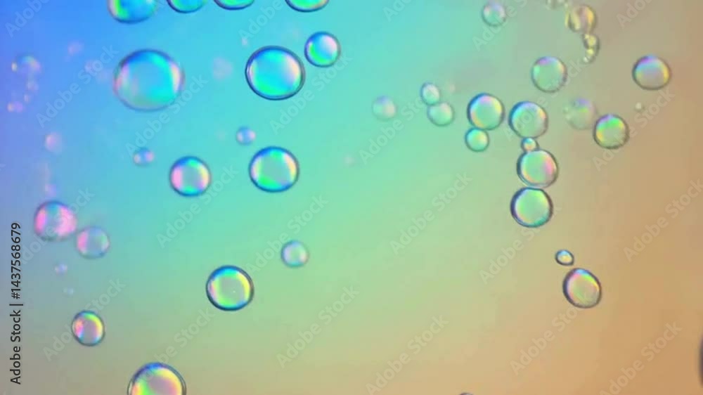 Iridescent soap bubbles, suspended in mid-air or floating gently on a subtle Iridescent soap bubbles, suspended in mid-air or floating gently on a subtle