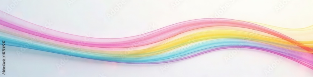 Obraz premium Abstract rainbow stripes, pastel hues on white, pastel, colorful, cheerful