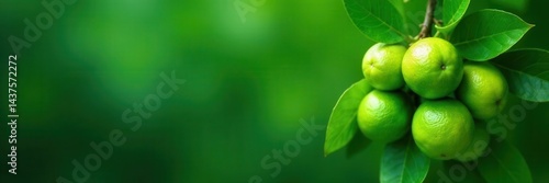 Wallpaper Mural Cluster of limes and foliage against green backdrop , ripe, leaf Torontodigital.ca