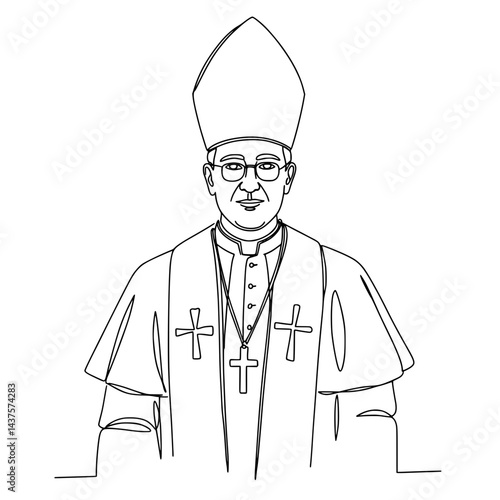 vector doodle illustration of a pope