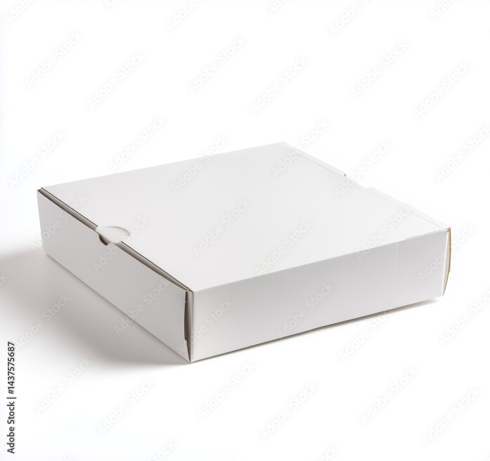 Naklejka premium Closed Square White Pizza Box Mockup for Food Delivery or Storage