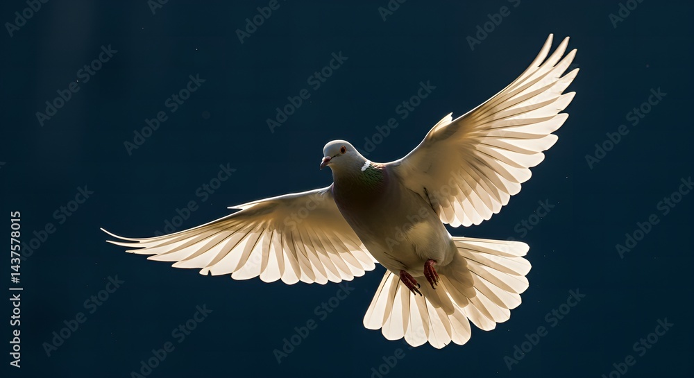 Obraz premium Flock of Pigeons Soaring * Racing Pigeons in Formation * Homing Pigeons Flying Together * Pigeons Against a Clear Sky * Birds in Flight: Pigeons * Pigeons Flying in Harmony * Group of Pigeons in