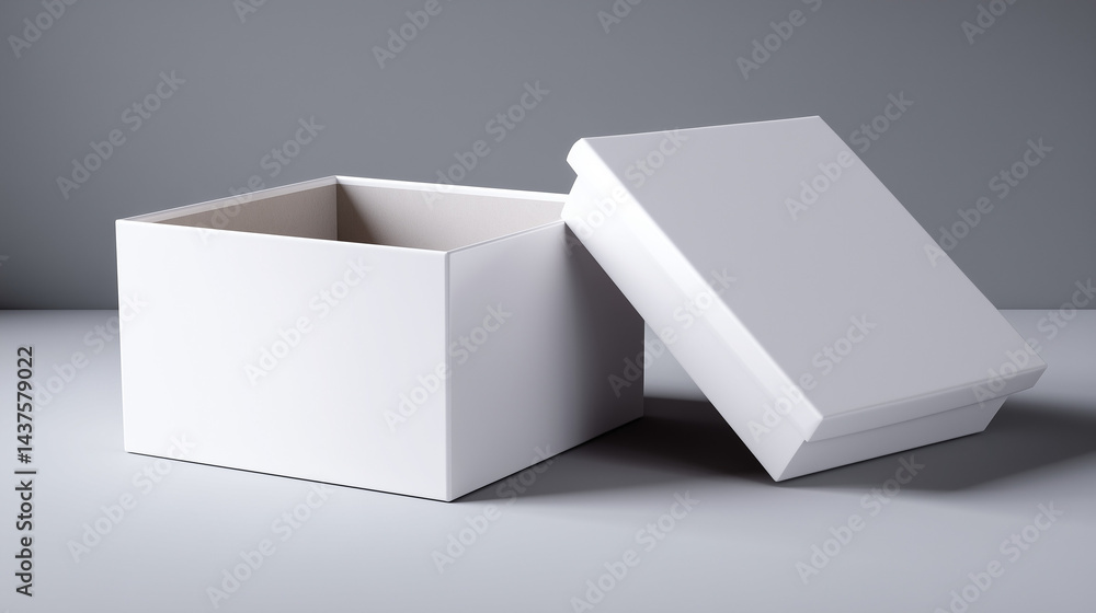Open Jewelry Box Mockup on Gray Background Minimalist Presentation Open Jewelry Box Mockup on Gray Background Minimalist Presentation
