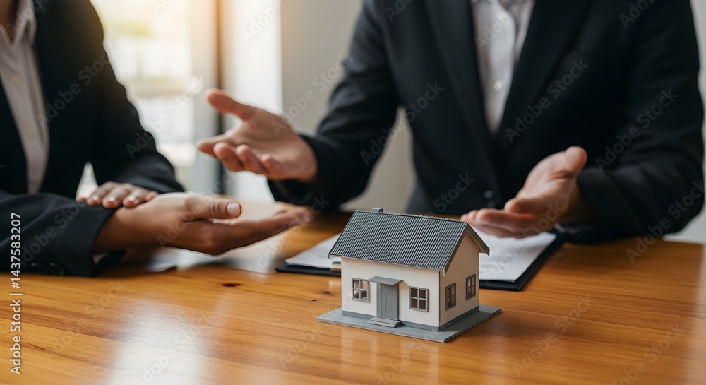 Real Estate Agent Consulting Clients Home Buying Process and Investment Advice Real Estate Agent Consulting Clients Home Buying Process and Investment Advice