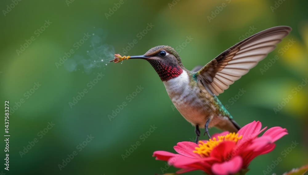 Naklejka premium hummingbird on a branch