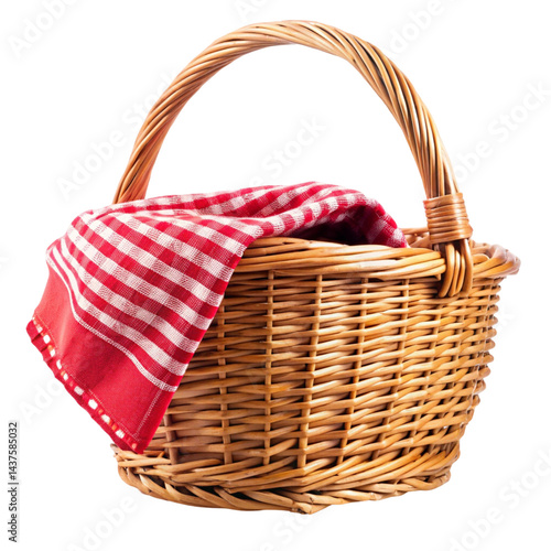 wicker basket isolated on white background