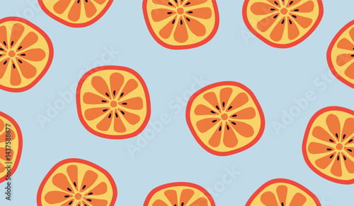Cute orange fruits pattern background vector design